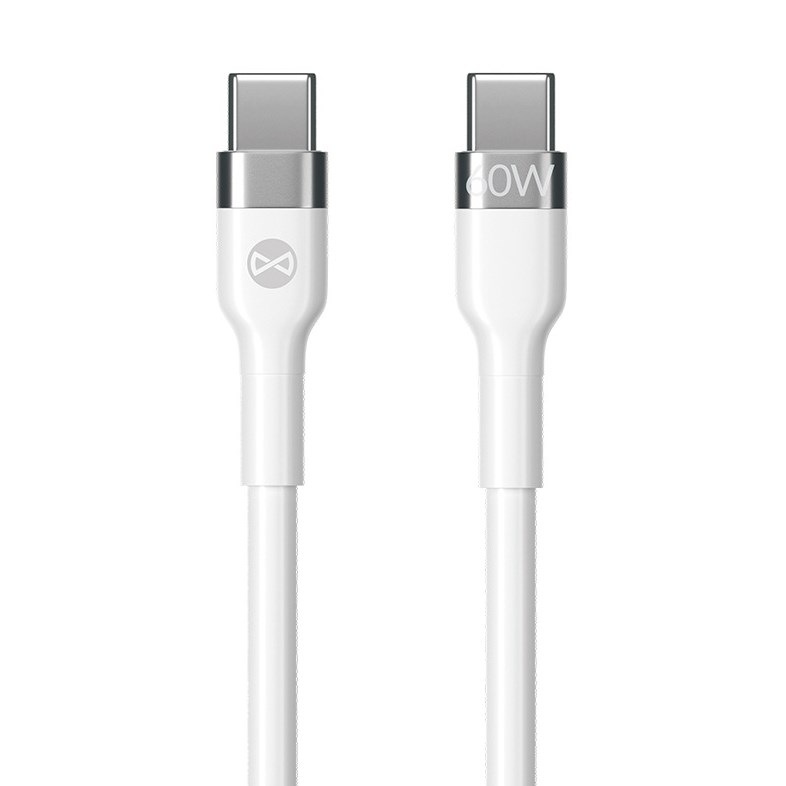 Kabel Forever Flexible USB-C/USB-C, 60W, 1m bílý