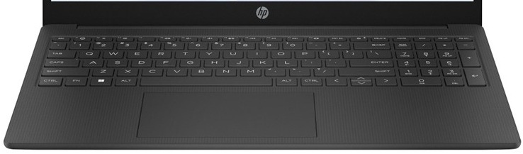 Detail klávesnice a touchpadu na HP 15-fd0681nc