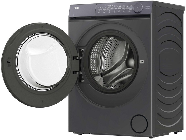Pračka se sušičkou Haier HWD90BP14367GTUS antracitová otevřená pračka se sušičkou haier HWD90BP14367GTUS ze strany