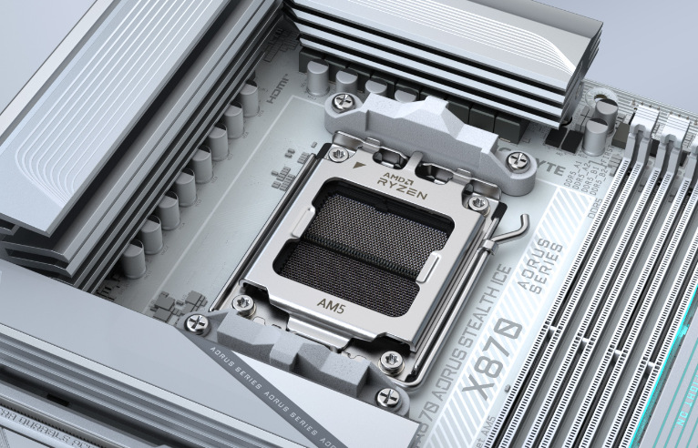 GIGABYTE X870 AORUS STEALTH ICE spoléhá na 16+2+2fázové napájení