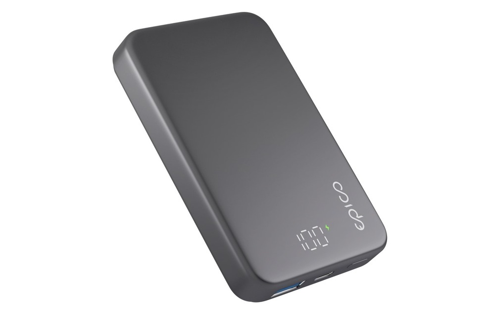 Powerbank Epico Mag+ Aluminium 10 000mAh + kabel USB-C/USB-C - šedá