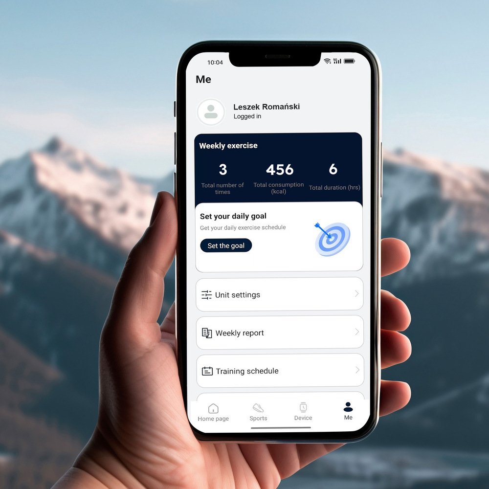 Chytré hodinky Garett Compass GPS – mobilní aplikace zobrazená na telefonu pro správu hodinek