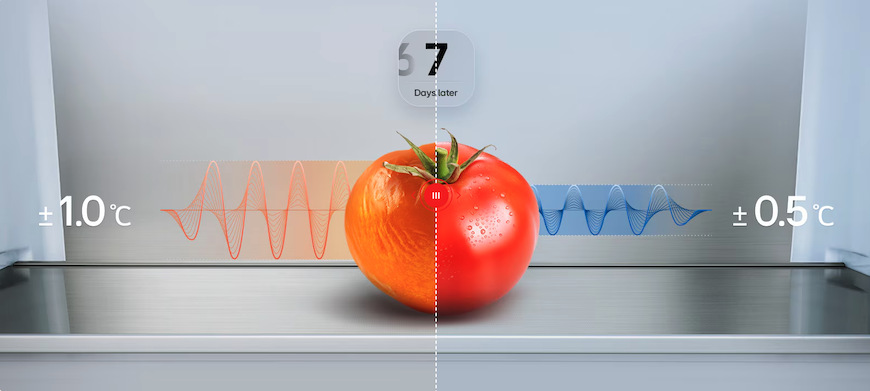 Door Cooling+ totiž obnovuje teplotu v chladničce rychleji než běžný systém chlazení.