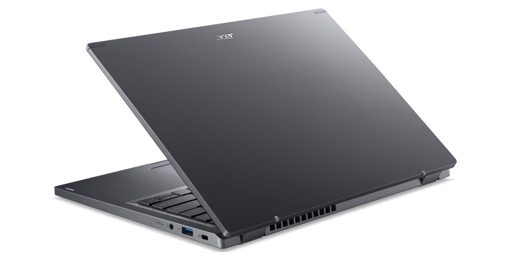 Notebook Acer Aspire 14 (A14-51M-33LA) šedý Pootevřený notebook Acer Aspire 14 (A14-51M-33LA) zezadu