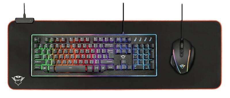 Podložka pod klávesnici a myš Trust GXT 764 Glide-Flex XXL RGB 93 x 30 cm černá