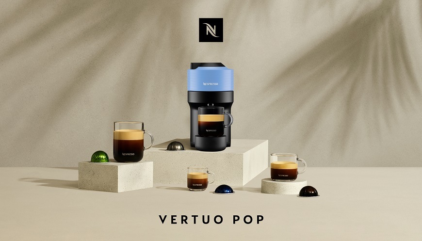 Kapslový kávovar De'Longhi Nespresso Vertuo Pop ENV90.A modrý Kapslový kávovar De'Longhi Nespresso Vertuo Pop ENV90.A modrý