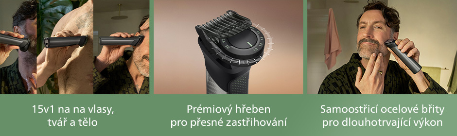 Muž holící se multifunkčním zastřihovačem Philips MG7921/15 Series 7000