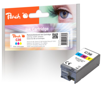 Inkoustová náplň Peach Canon CLI36, 275 stran vícebarevná