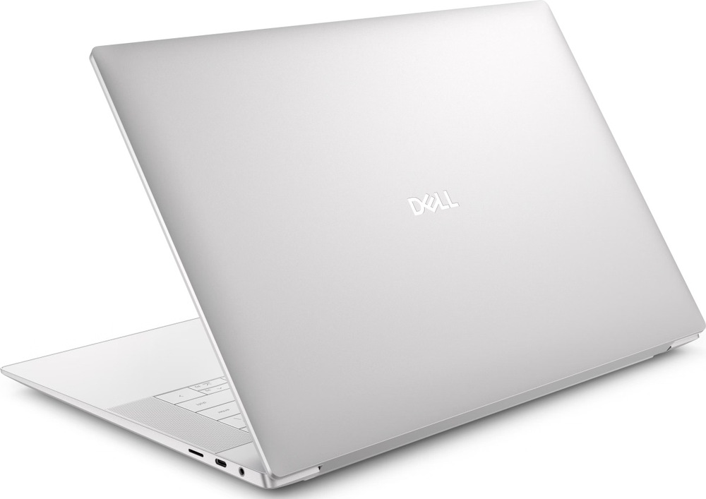 Notebook Dell 16 Premium DA16250 stříbrný Detail hladké zadní strany notebooku Dell 16 Premium DA16250