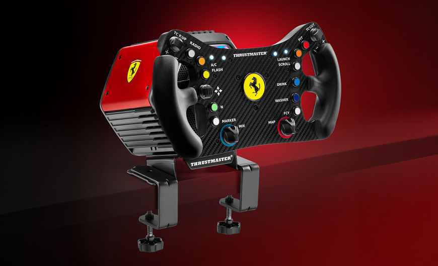 Volant Thrustmaster T818 Ferrari 488 GT3 Simulator černý Uchycení základny ke stolu pomocí montážních svorek