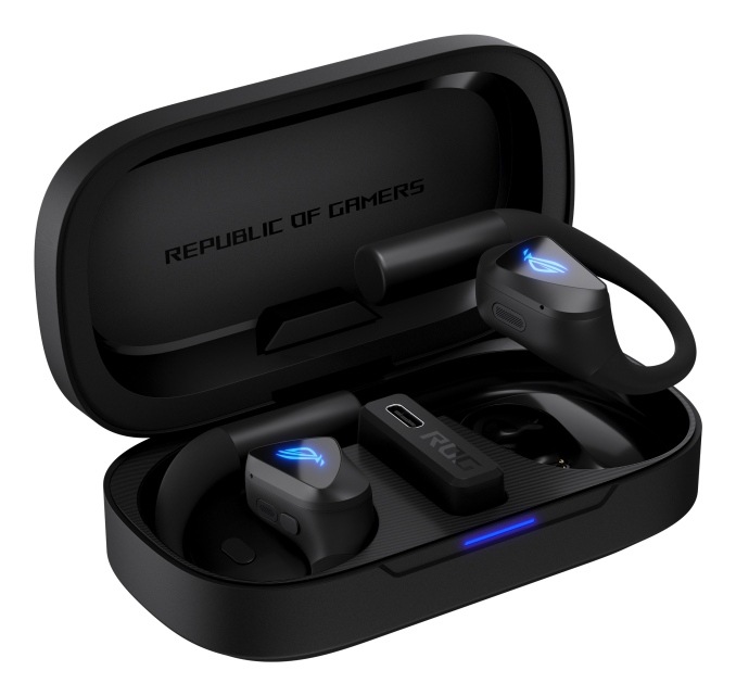 Sluchátka Asus ROG Cetra Open Wireless černé Bezdrátová sluchátka ROG Cetra Open Wireless v černé barvě s nabíjecím pouzdrem