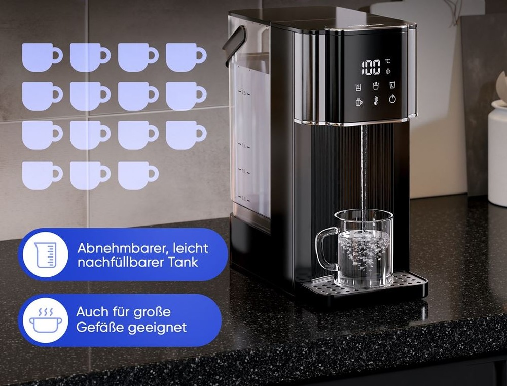 Ohřívač vody Profi Cook PC-HWS 1320 černý Ohřívač vody ProfiCook PC-HWS 1320 vyjímatelná nádržka
