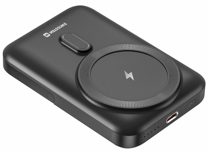 Powerbanka Swissten 10000 mAh, PD 20W (kompatibilní s MagSafe) černá