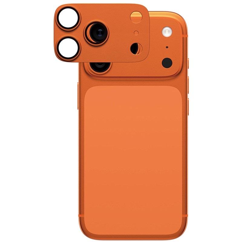 Hliníková ochrana fotoaparátu PanzerGlass FENDER na Apple iPhone 17 Pro oranžové