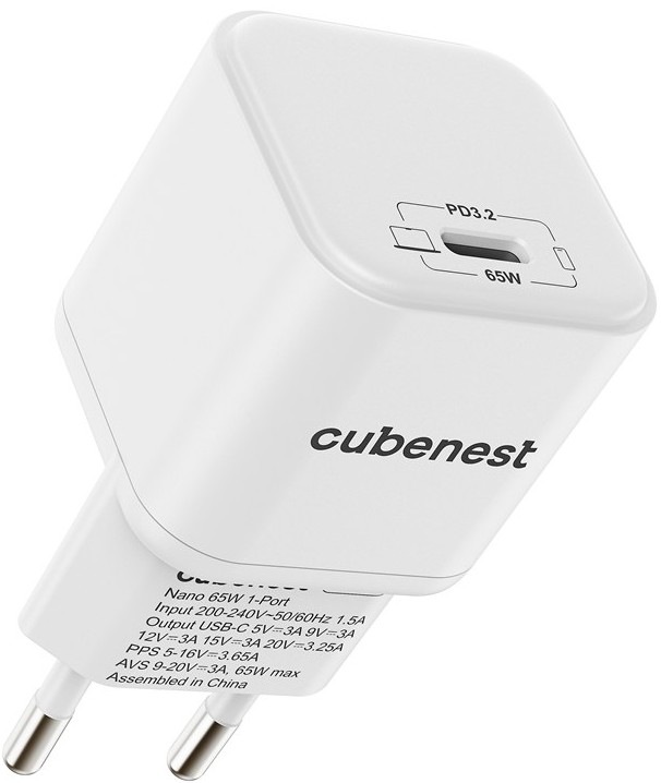 Nabíječka do sítě Cubenest PD Nano Adapter N1D65 s celkovým výkonem 65 W