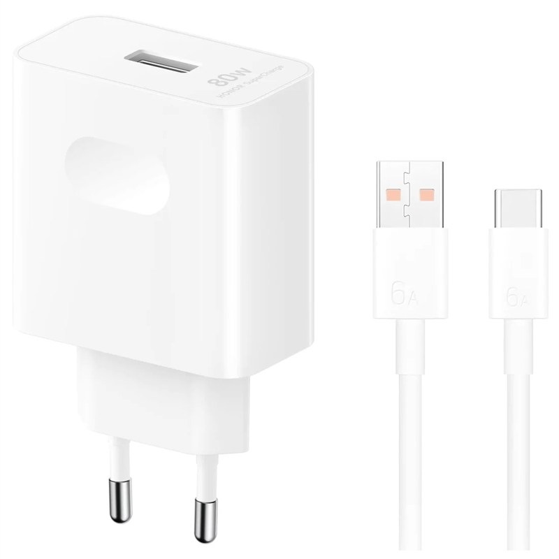 Nabíječka do sítě HONOR s výkonem max. 80 W, bílá barva