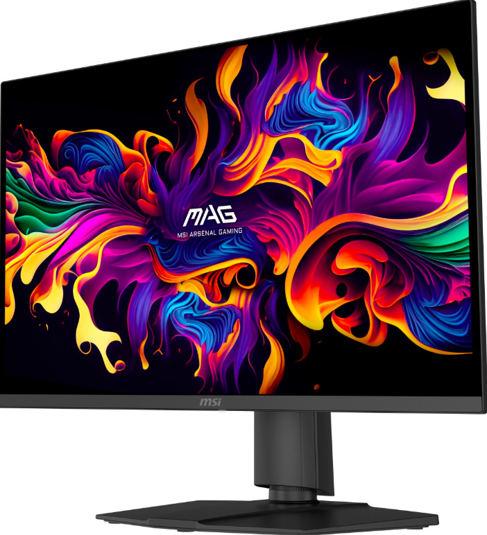 Široká obrazovka herního monitoru MSI MAG 273QP QD-OLED X24 z pravé strany