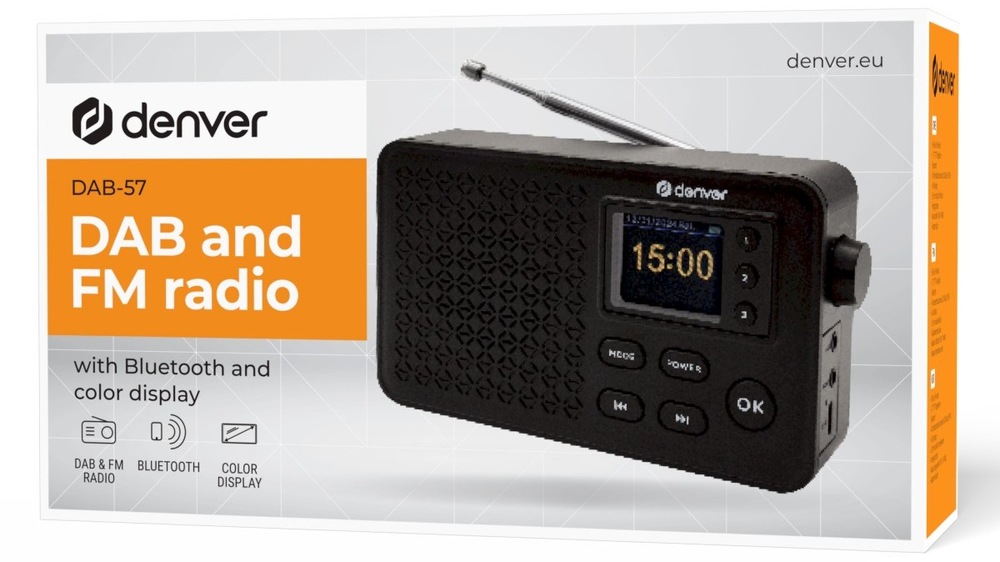 Balení radiopřijímače DAB+ Denver DAB-57