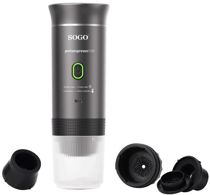 Kapslový kávovar SOGO SS-5622 4v1, USB-C šedý