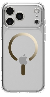 Kryt na mobil Spigen Ultra Hybrid MagSafe na Apple iPhone 17 Pro zlatý/průhledný Kryt na mobil Spigen Ultra Hybrid MagSafe na Apple iPhone 17 Pro v zlato-průhledné barvě