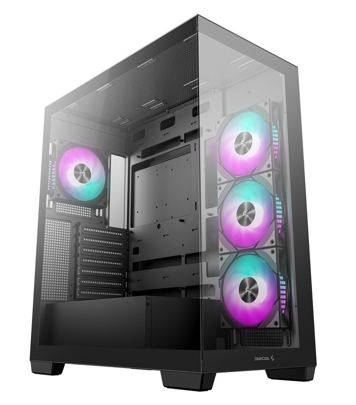 PC skříň DeepCool CG580 4F, černá barva.