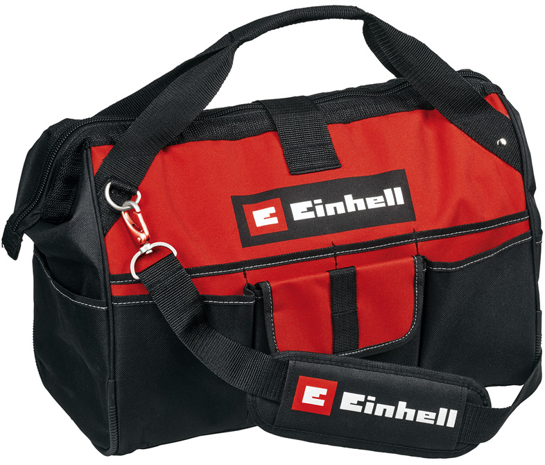 Brašna na nářadí Einhell Expert E-Case M černo-červená s popruhem a kapsami na příslušenství