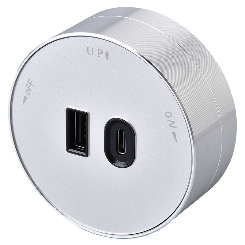 Zásuvkový modul Viking USB, USB-C stříbrný Zásuvkový modul Viking USB, USB-C stříbrný
