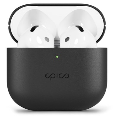 Pouzdro Epico Leather pro Apple AirPods 3 černé