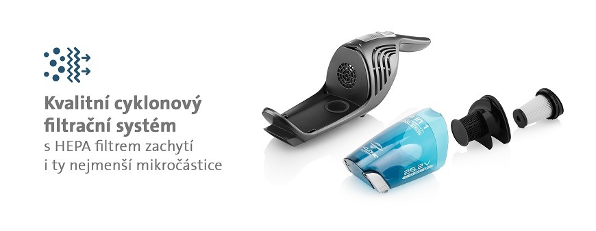 Tyčový vysavač ETA Moneto II AQUA PLUS 8453 90000 Tyčový vysavač ETA Moneto II Aqua Plus, výdrž