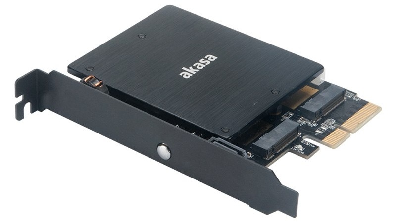 Adaptér AKASA M.2 PCIe SSD and M.2 SATA SSD - černý