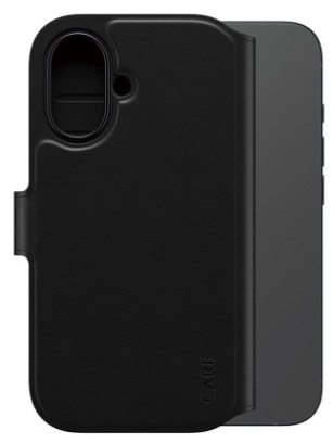 Pouzdro na mobil flipové PanzerGlass CARE MagSafe Tango 2v1 Wallet na Apple iPhone 17 v černé barvě
