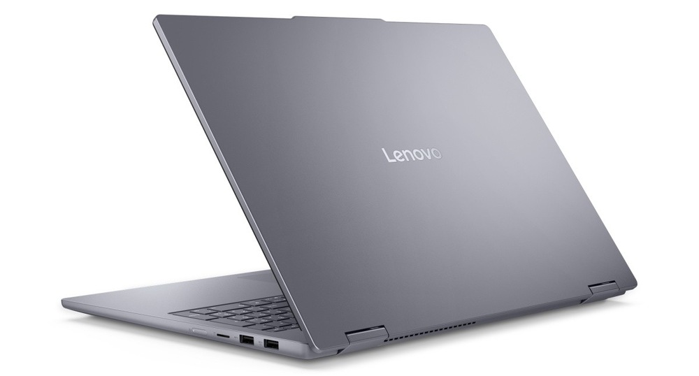 Notebook Lenovo IdeaPad 5 2 in 1 16IAL10 šedý Pootevřený notebook Lenovo IdeaPad 5 2 in 1 16IAL10 zezadu