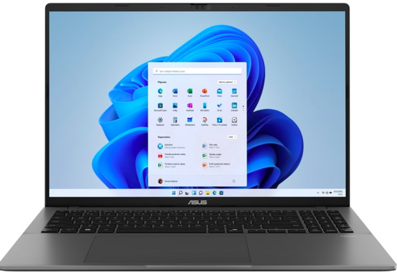 Šedý notebook ASUS Vivobook S16 M3607KA-OLED056WZ s procesorem AMD Ryzen AI 5 330