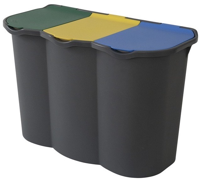 Odpadkový koš Belli s objeme 80 litrů, černá barva