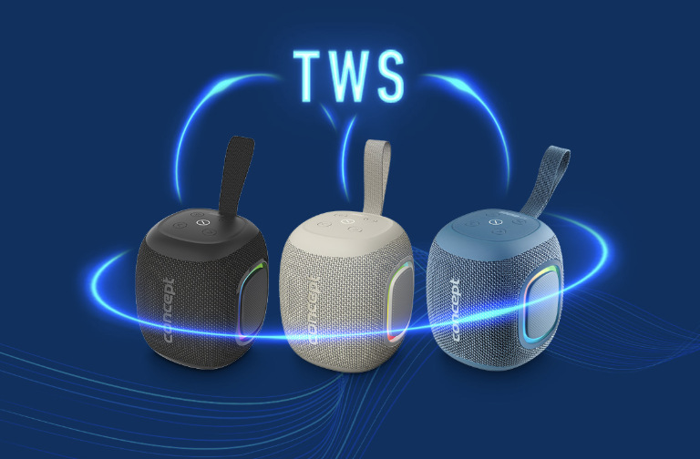 Reproduktory Concept SoundJoy BR5010, BR5011 a BR5012 s funkcí bezdrátového párování TWS