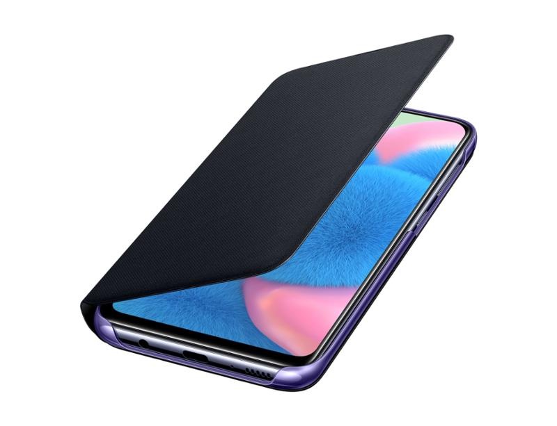 Pouzdro na mobil flipové Samsung Wallet Cover na Galaxy A30s černé Samsung pouzdro ochrana