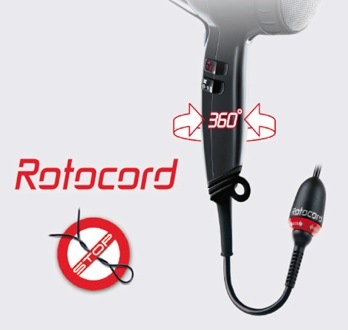 Fén Valera Swiss Metal Master Light ZLATÝ, 584.01/I s ionizací + Rotocord černý/zlatý