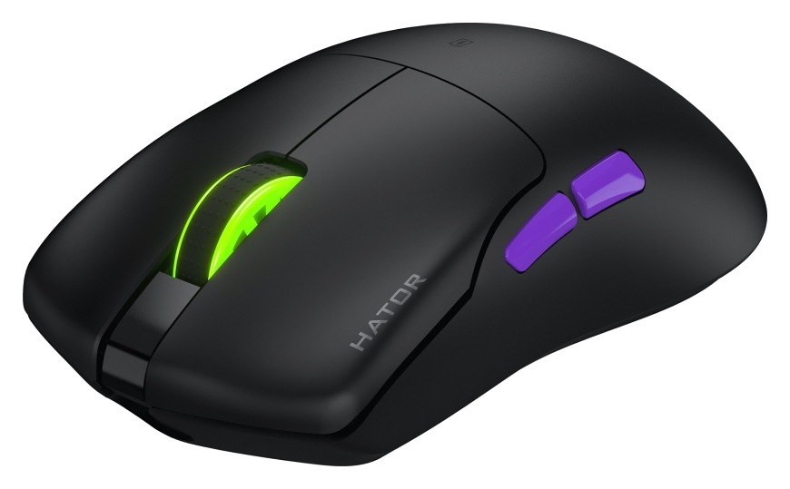 Myš HATOR Pulsar 3 ULTRA černá Herní myš HATOR Pulsar 3 Ultra 4K Wireless s podsvíceným kolečkem a dvojicí bočních tlačítek
