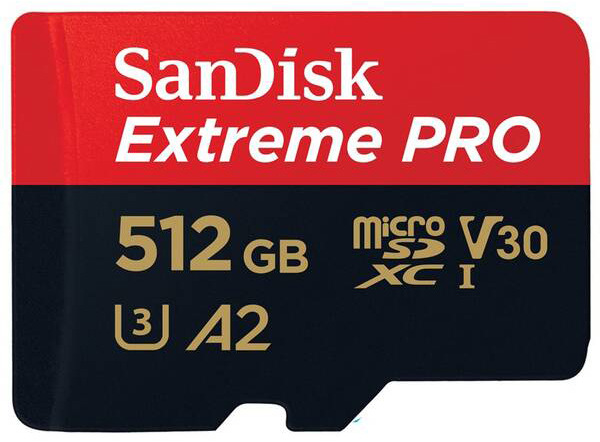 Paměťová karta SANDISK Micro SDXC Extreme Pro 512GB UHS-I U3 (200R/140W) + adaptér