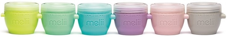 Kelímek Melii Snap&Go 59 ml, 6 ks šedý/modrý/zelený/růžový/fialový