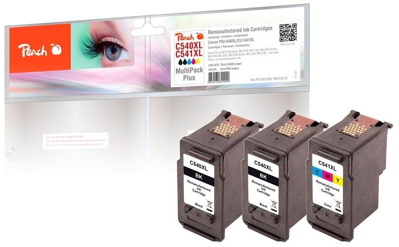 Inkoustová náplň Peach Canon PG-540XL/CL-541XL, MultiPack Plus, 2x680/695 stran - CMYK