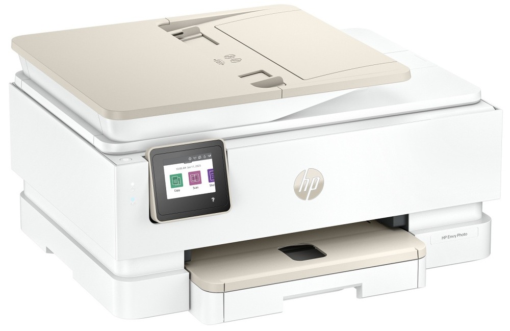 Tiskárna multifunkční HP ENVY Photo 7930, služba HP Instant Ink bílá Tiskárna multifunkční HP ENVY Photo 7930 z čelní strany mírně natočené vpravo