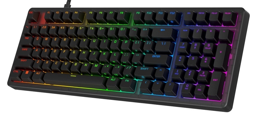 Klávesnice HyperX Origins 2 1800 černá Klávesnice HyperX Origins 2 1800 – černé provedení s RGB podsvícením a numerickým blokem