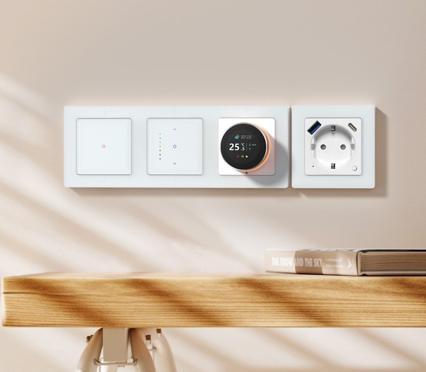 1tlačítkový vypínač IMMAX NEO SMART Nexa instalovaný v interiéru