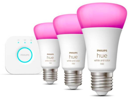 Startovací sada Philips Hue Bluetooth, 9W, E27, White and Color Ambiance, 3ks + Bridge Startovací sada Philips Hue Bluetooth, 9W, E27, White and Color Ambiance, 3ks + Bridge
