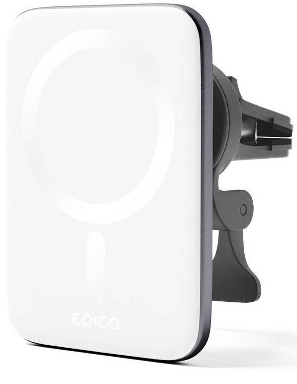 Držák na mobil Epico Ultrathin Wireless MagSafe stříbrný/bílý