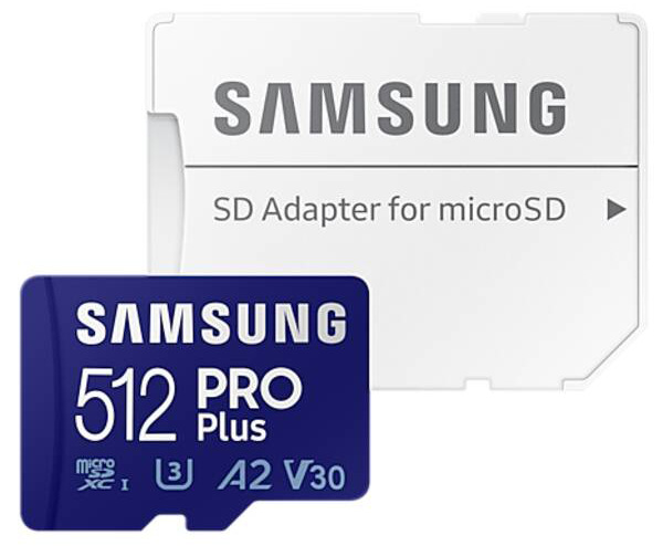 Paměťová karta Samsung Micro SDXC PRO Plus 512GB UHS-I U3 (160R/120W) + SD adaptér