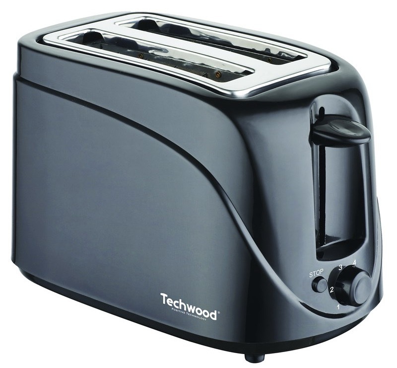 Topinkovač Techwood připraví 2 ks topinek, černá barva
