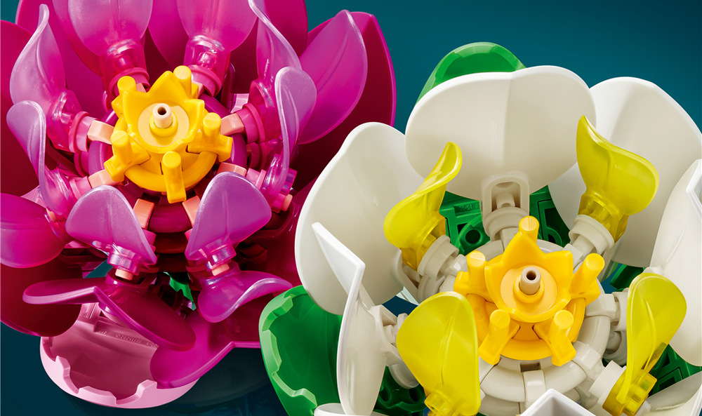 Stavebnice LEGO® Botanicals 11511 Lekníny Aplikace LEGO Builder a režim Stavějte společně umožní užít si stavění s rodinou nebo kamarády.