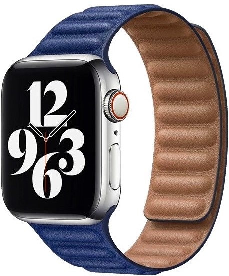 Řemínek COTECi Double Suction kožený na Apple Watch 42/44/45/49 mm modrý